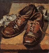 Grant Wood Old shoes oil painting
